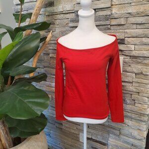 🖤 J. Crew Off-The-Shoulder Long-Sleeve Shirt In Stretch Cotton